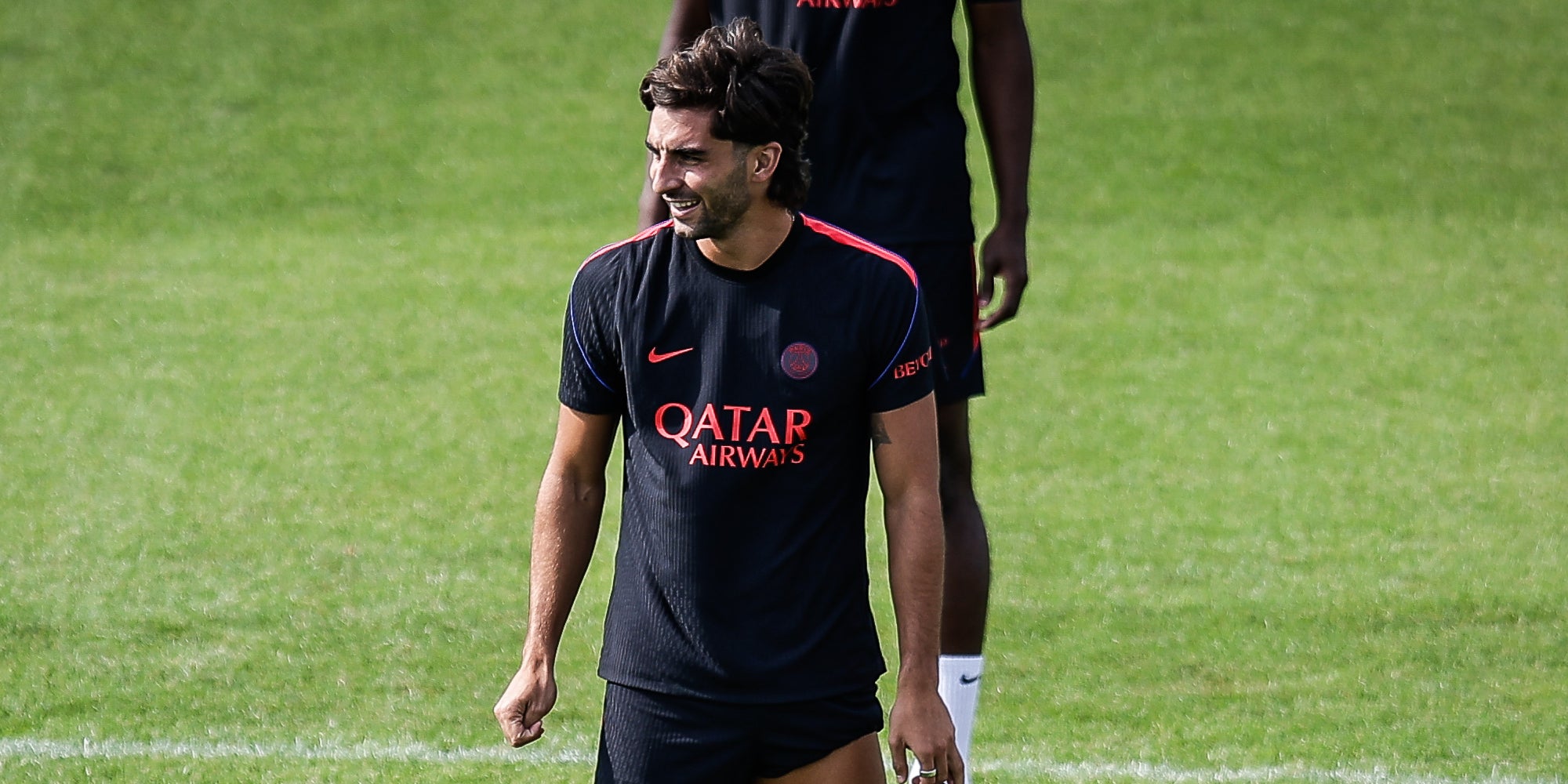 Ferran Torres, durant un entrenament amb el PSG | Europa Press