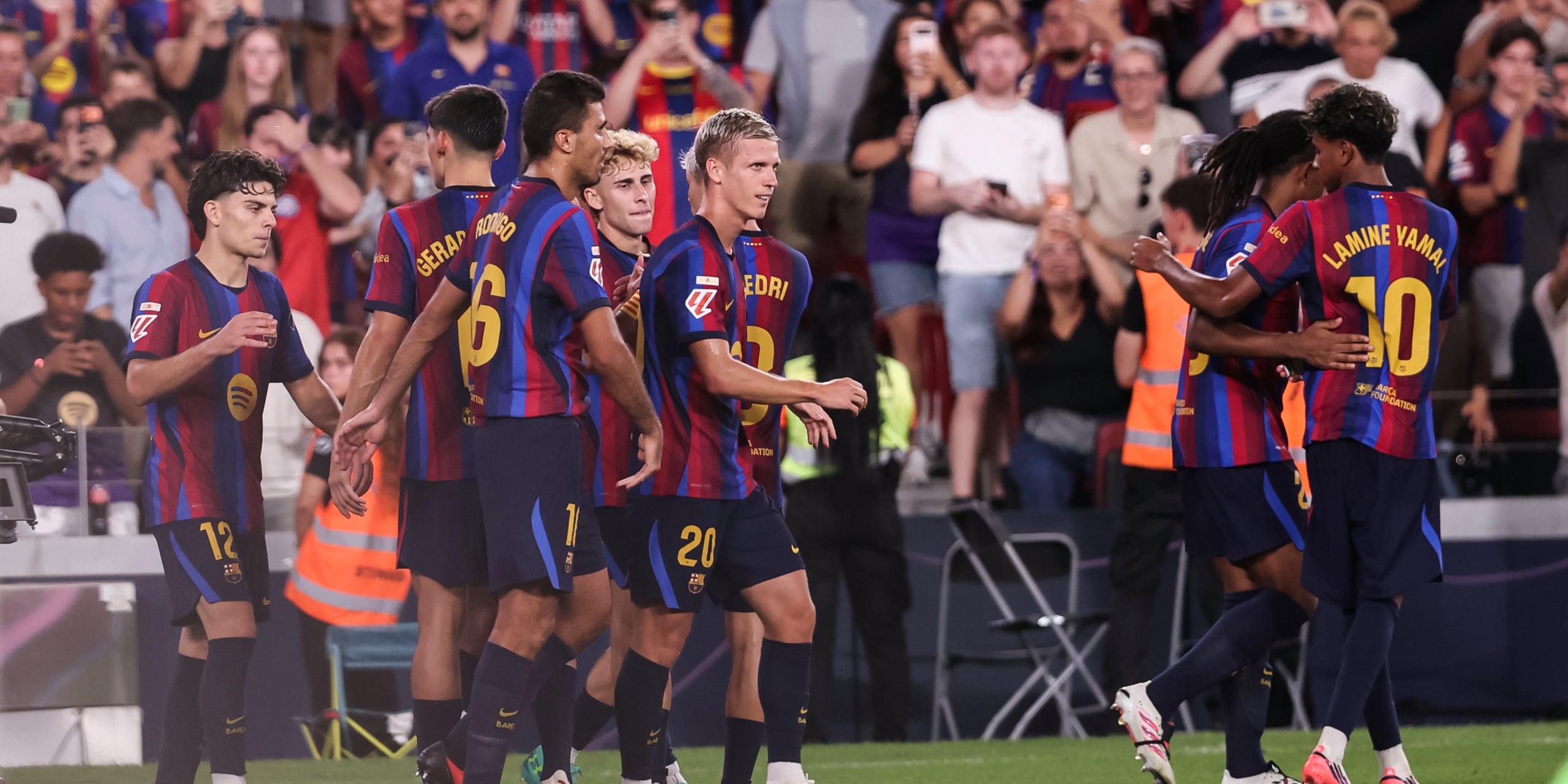 Els jugadors del Barça, celebrant un gol durant un partit | Europa Press