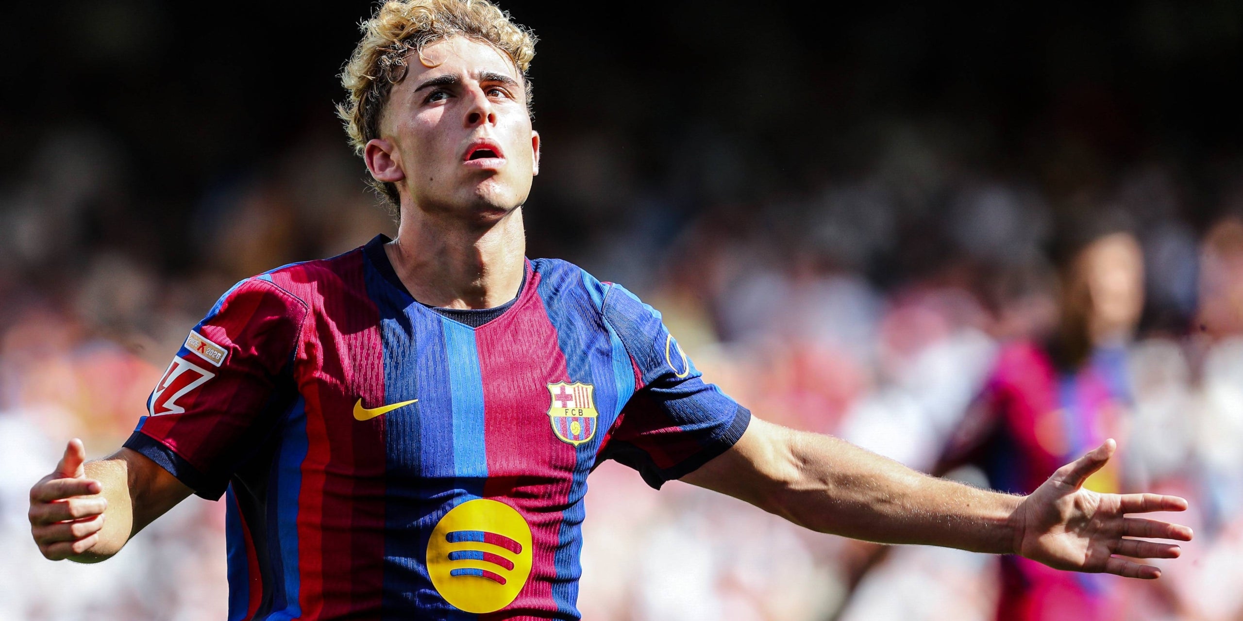 Fermín López, celebrant el seu gol contra el València | Europa Press