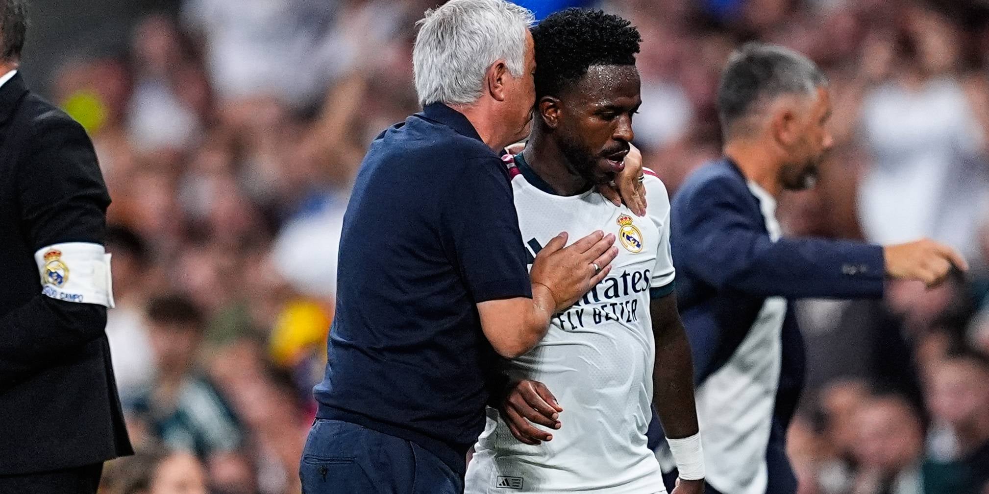 Vinicius, en el moment de la seva substitució al Bernabéu | Europa Press