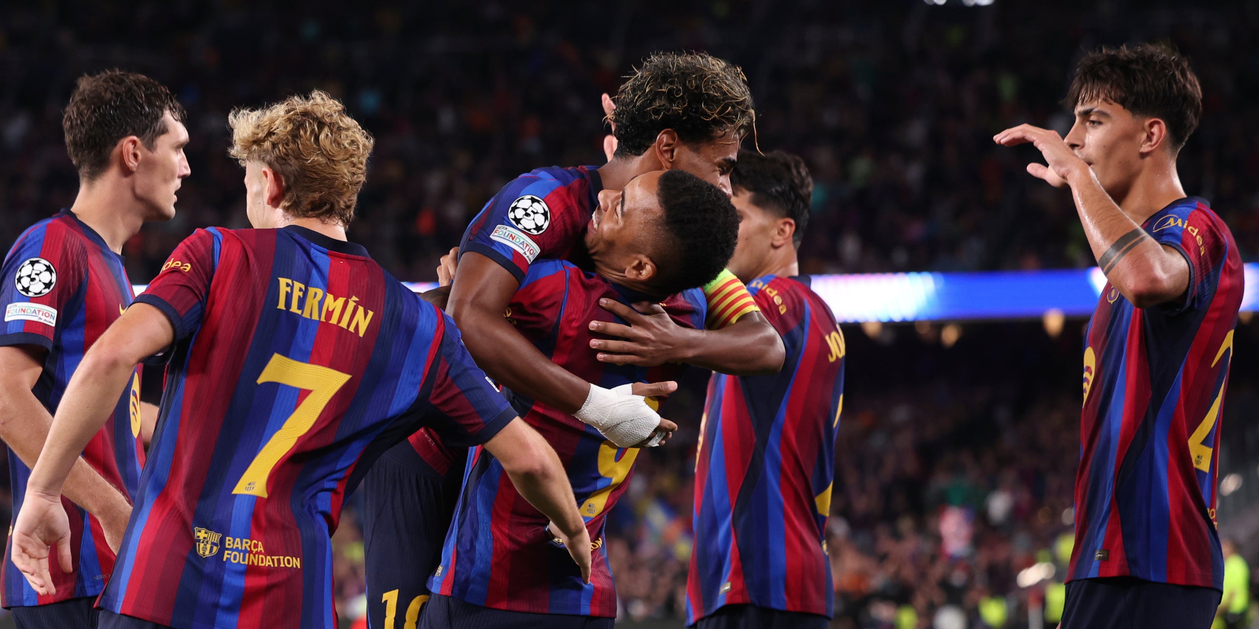 Els jugadors del Barça, celebrant un gol contra el Feyenoord | Europa Press