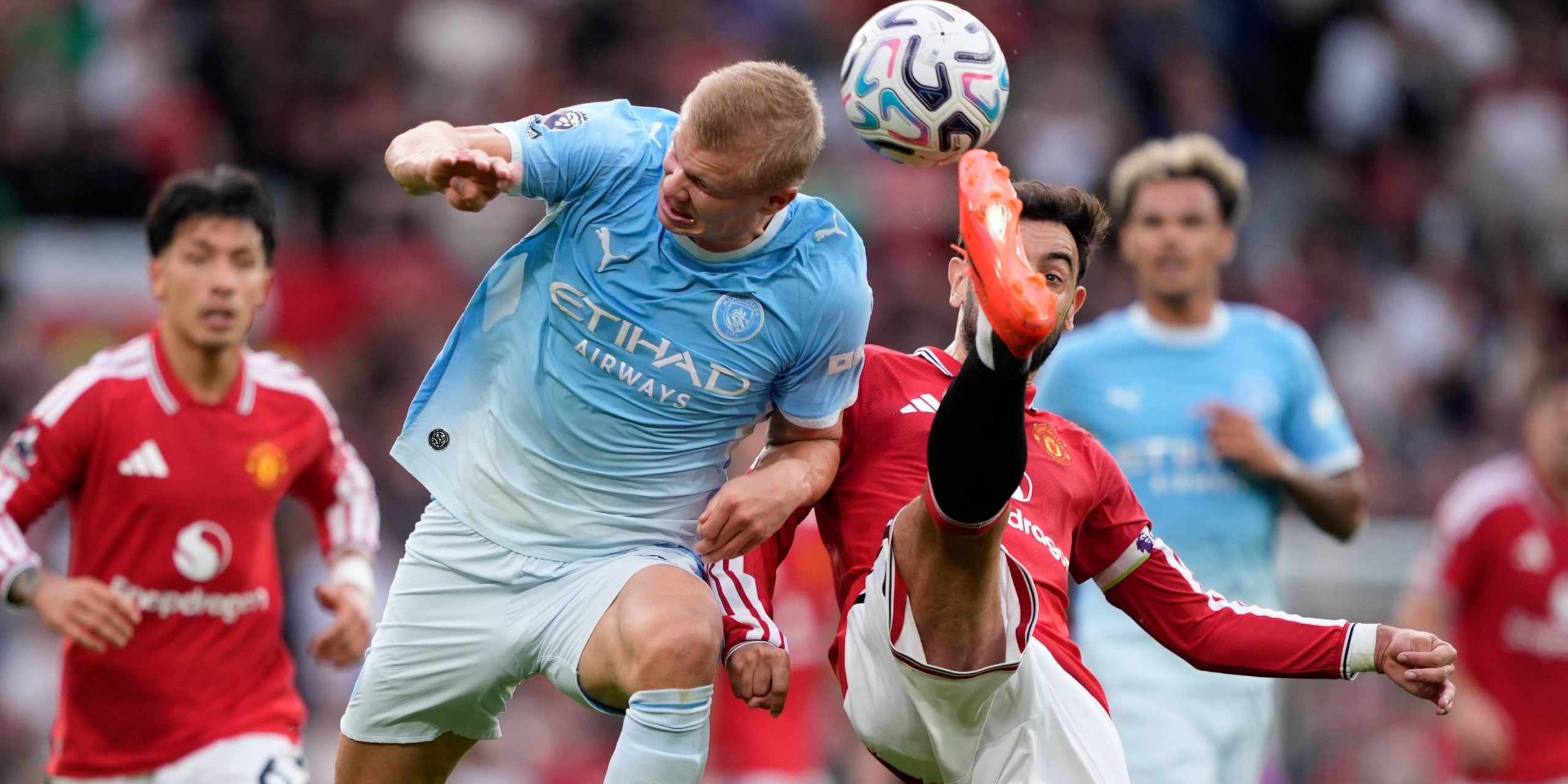 Erling Haaland, durante el derbi de Manchester | Europa Press