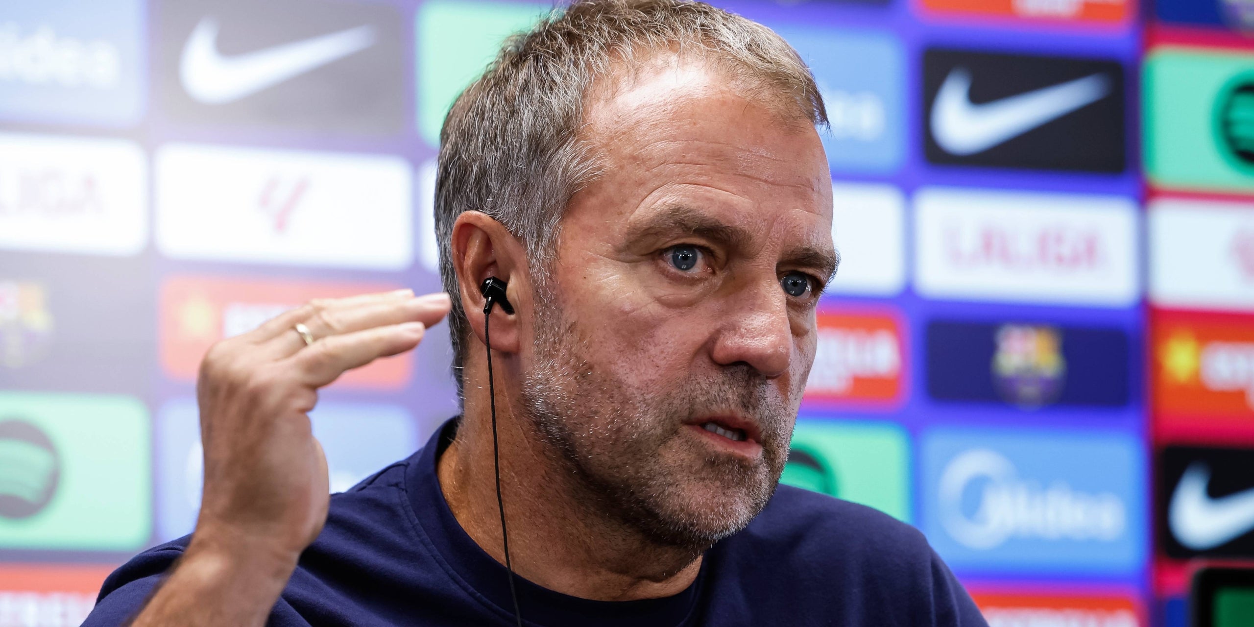 Hansi Flick, durant una roda de premsa del Barça | Europa Press
