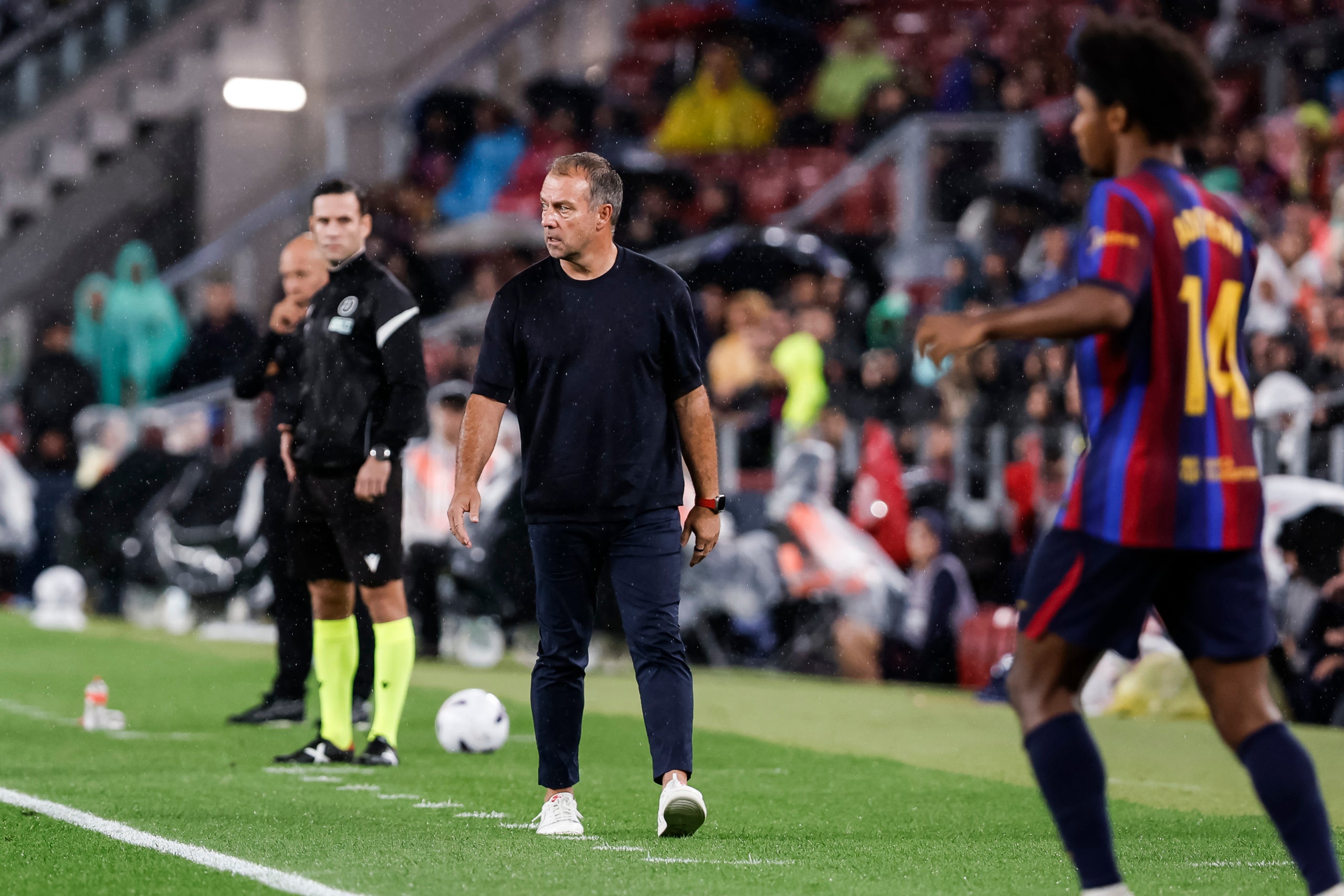 Hansi Flick, durant el Barça-Racing | Europa Press