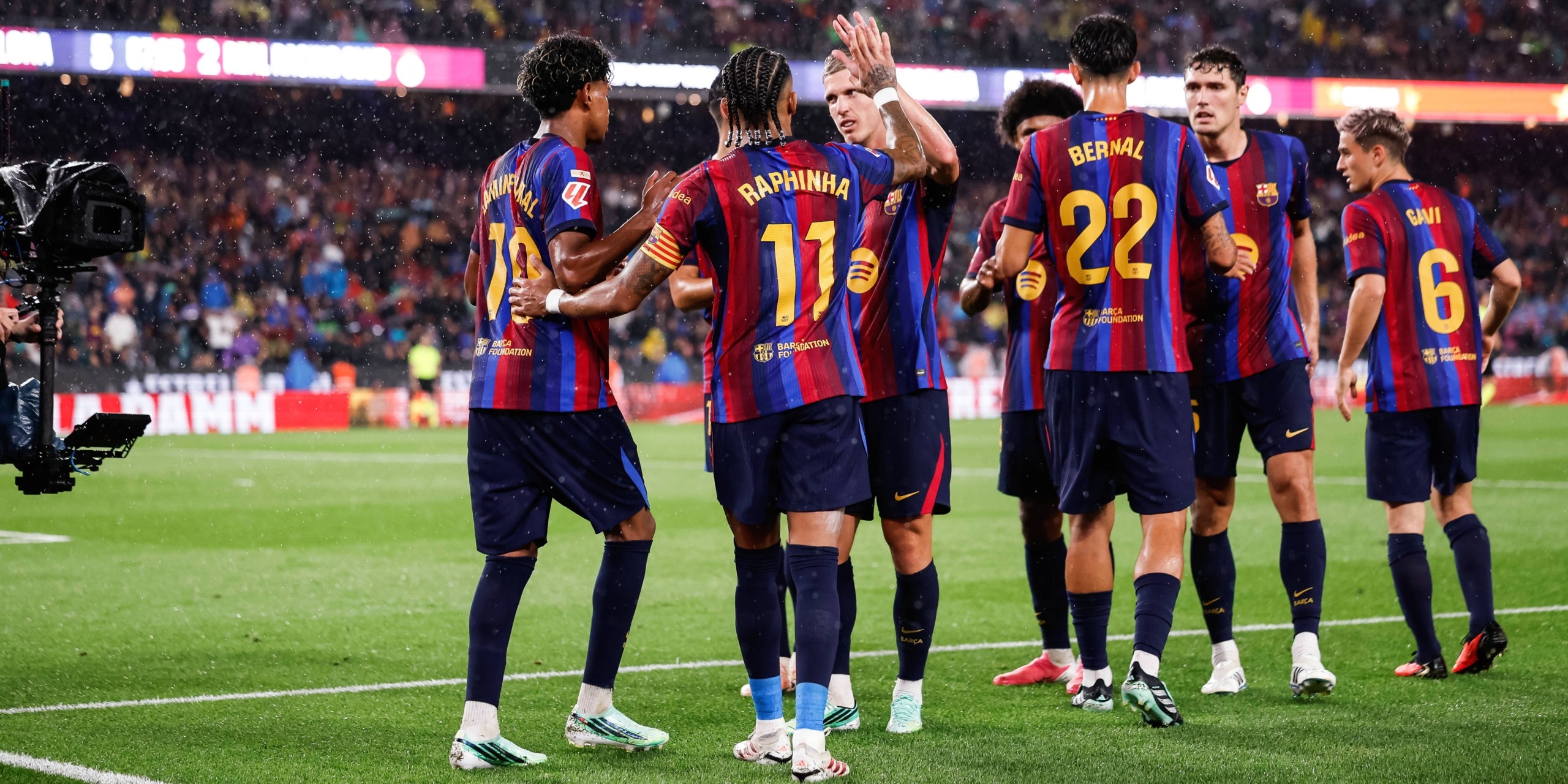 Els jugadors del Barça, celebrant un gol contra el Racing | Europa Press