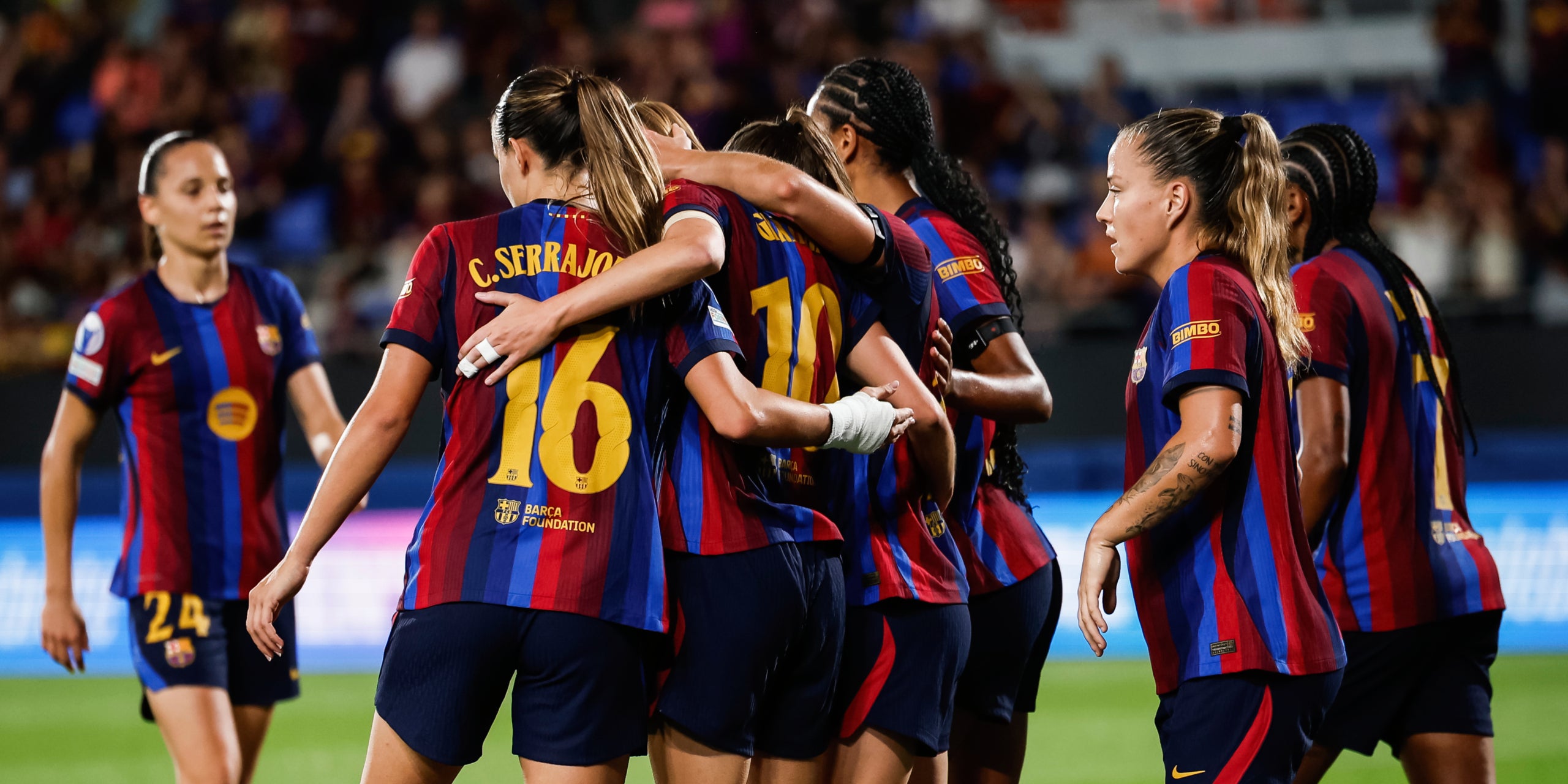 Les jugadores del Barça, celebrant un gol a la Champions | Europa Press