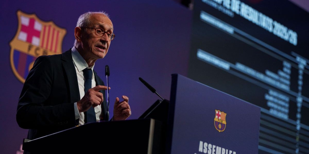 Ferran Olivé, vicepresident econòmic del Barça, durant l'Assemblea General Ordinària 2026 | FC Barcelona