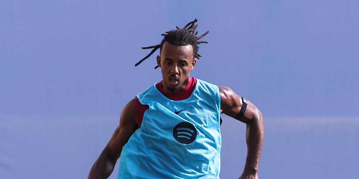 Jules Kounde, durant un entrenament amb el Barça | Europa Press