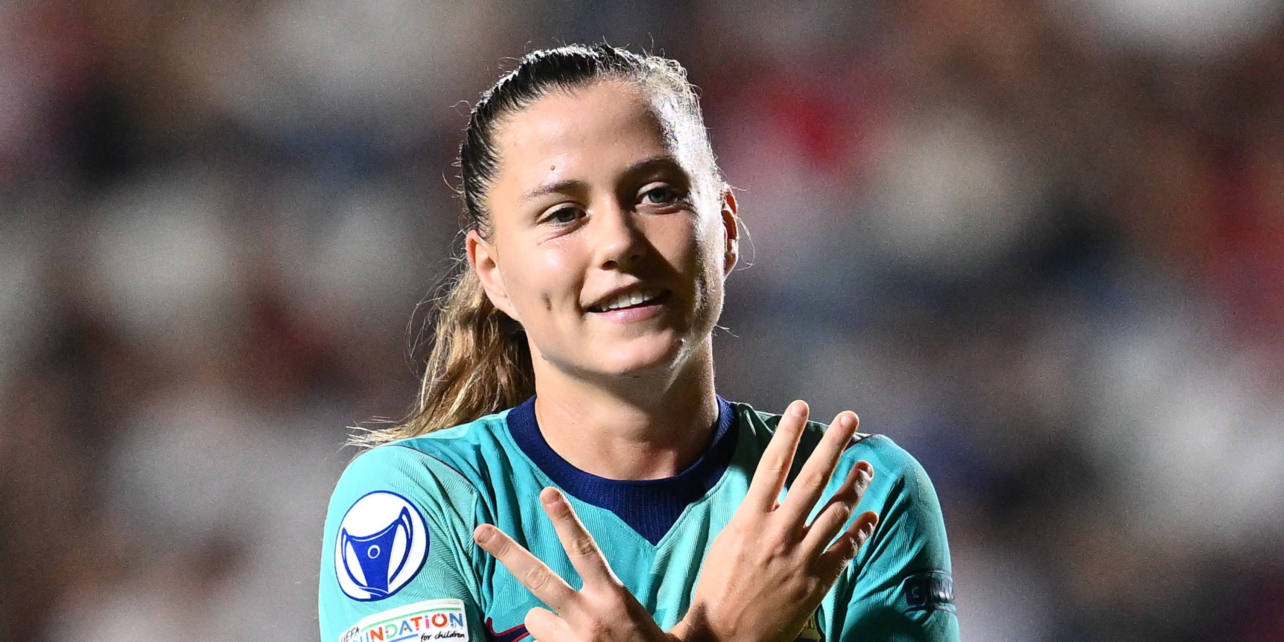 Claudia Pina, celebrant un gol contra la Roma a la Champions | Europa Press