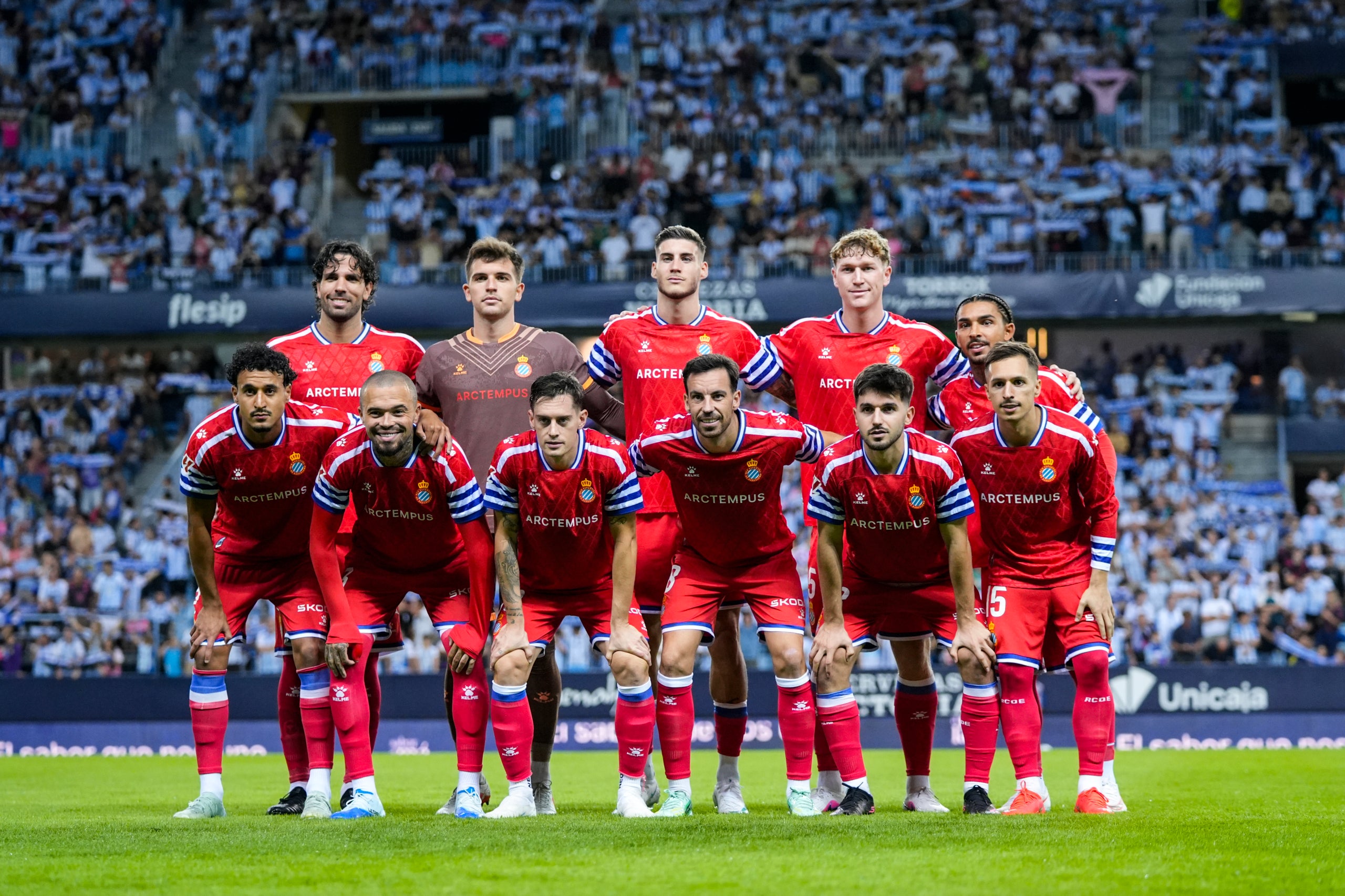 L'onze de l'Espanyol a La Rosaleda. | Europa Press