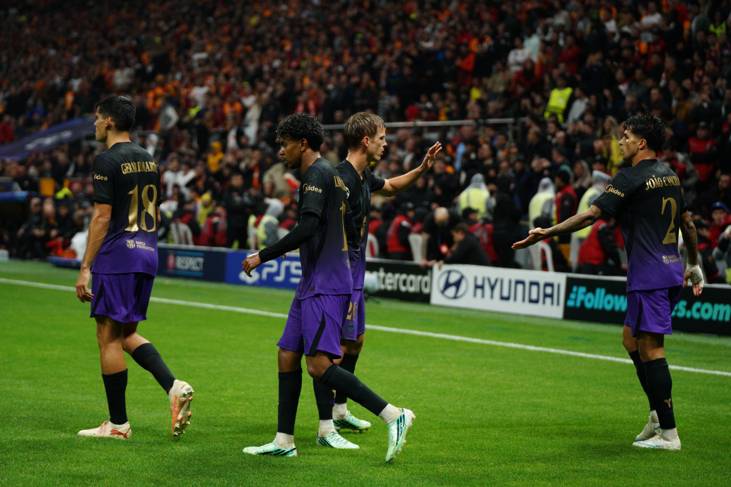 Els jugadors del Barça, celebrant un dels gols contra el Galatasaray | Europa Press