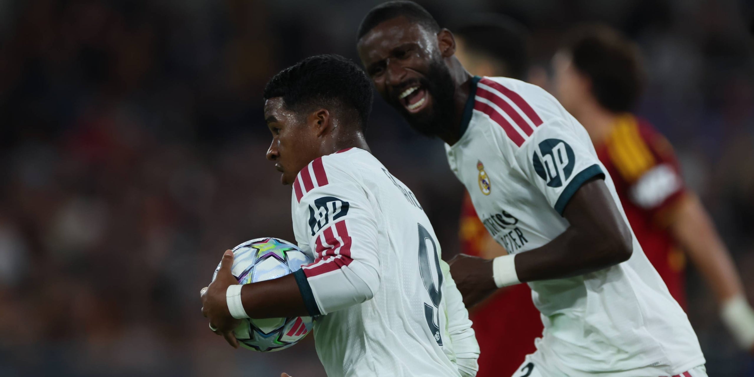 Endrick i Rüdiger, celebrant un dels gols contra la Roma | Europa Press