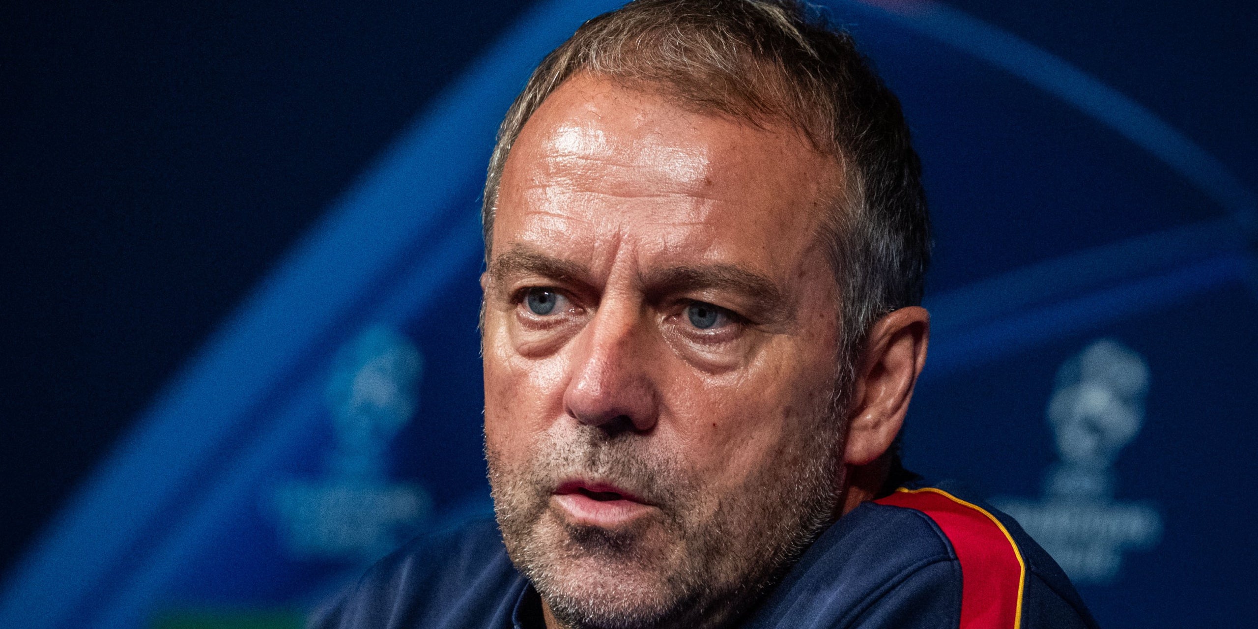 Hansi Flick, durant una roda de premsa amb el Barça | FC Barcelona